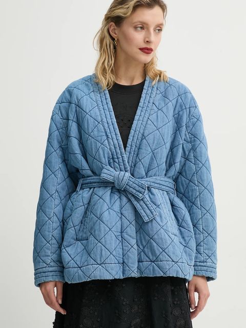 MUNTHE kurtka jeansowa FRIDOLF damska kolor niebieski przejściowa oversize 251153425108 - zdjęcie produktu nr 1