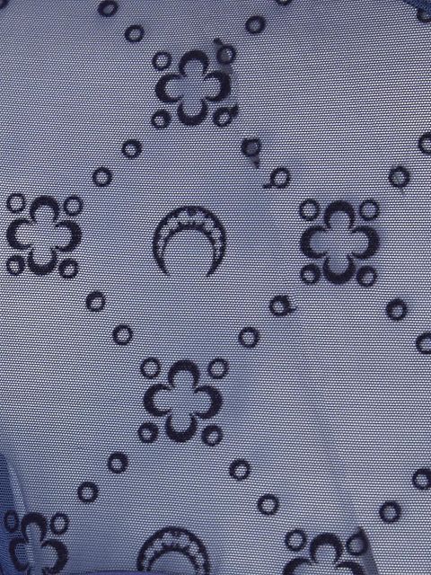 Marine Serre Moonogram flock-print mesh bodysuit - Blue