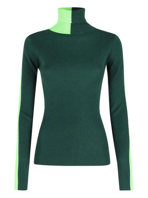 Essentiel Antwerp colour-block roll-neck sweater - Green - zdjęcie produktu nr 1