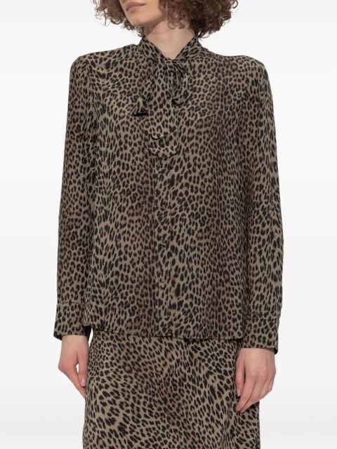 Zadig&Voltaire leopard-print tie-neck blouse - Brown