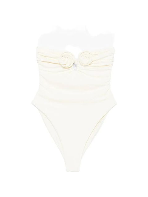 La Reveche Alya floral-appliqué swimsuit - Neutrals - zdjęcie produktu nr 1