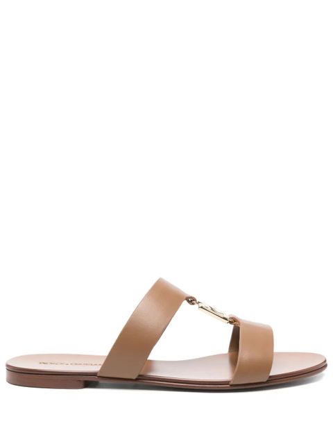 Dolce & Gabbana leather slides - Brown - zdjęcie produktu nr 1