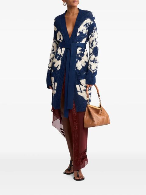 ETRO floral-jacquard cardigan - Blue