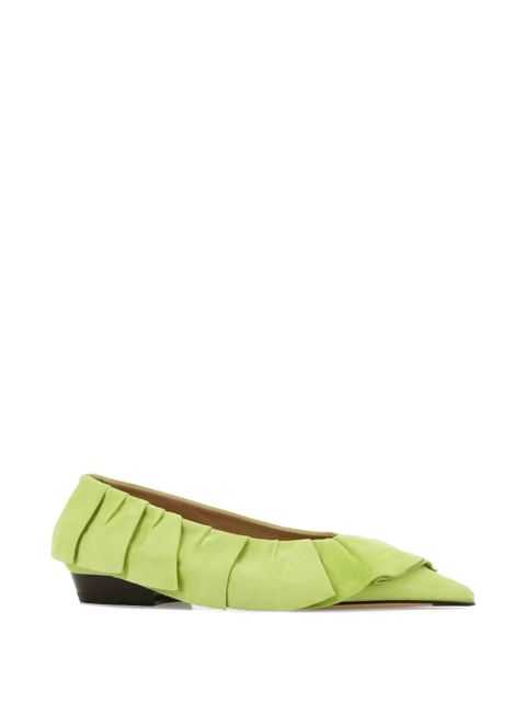 JW Anderson ruffled suede ballet flats - Green - zdjęcie produktu nr 2