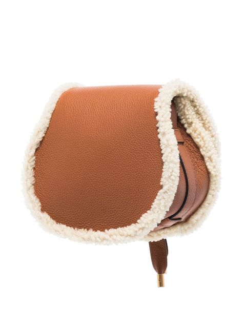 Chloé Marcie shearling trim bag - Brown
