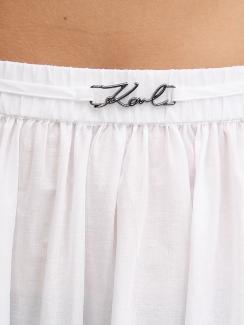 Karl Lagerfeld spódnica bawełniana kolor biały maxi rozkloszowana A2W46043