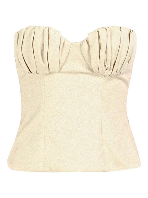 Rowen Rose ruched-bustier top - Neutrals - zdjęcie produktu nr 1