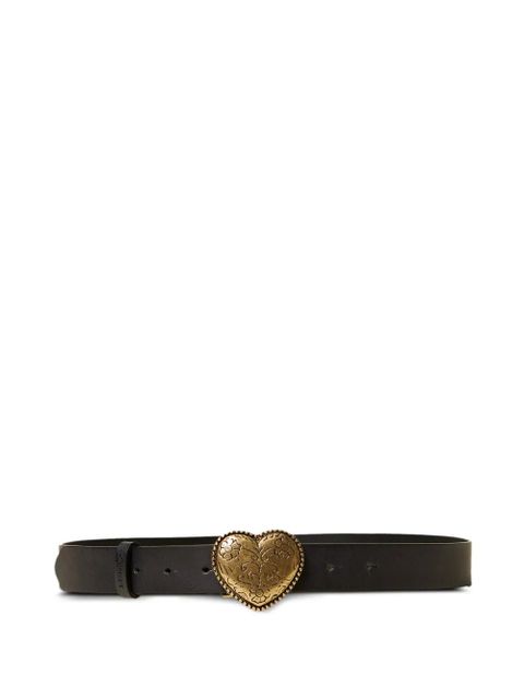 TWINSET heart-buckle leather belt - Black - zdjęcie produktu nr 1