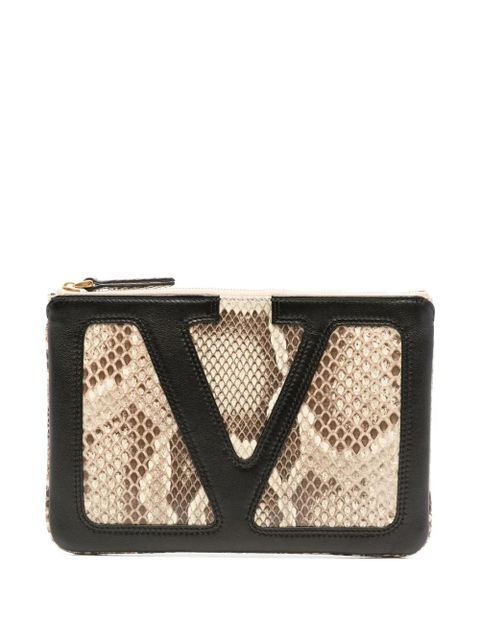Valentino Garavani Viva Superstar leather clutch bag - Neutrals - zdjęcie produktu nr 1