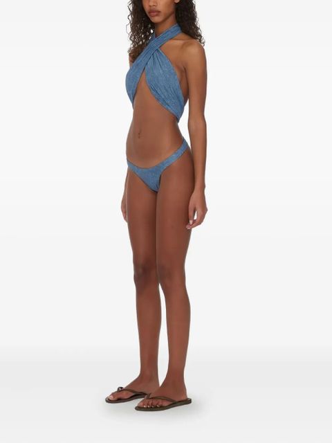ROTATE BIRGER CHRISTENSEN x Reina Olga Soft Mixed swimsuit - Blue