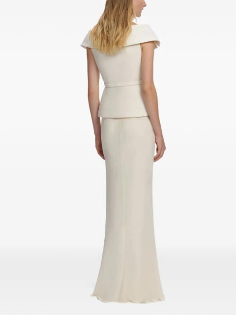 Self-Portrait embellished-belted maxi dress - Neutrals - zdjęcie produktu nr 2