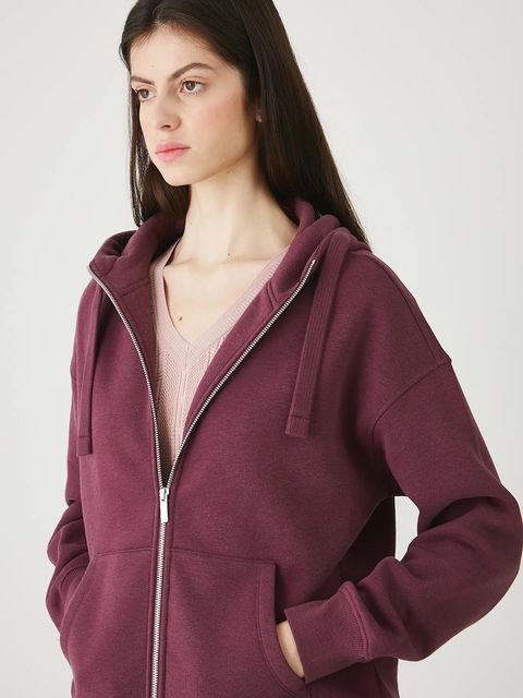 Medicine bluza damska kolor fioletowy z kapturem gładka - zdjęcie produktu nr 1