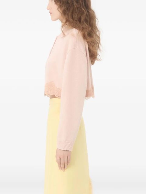 Valentino Garavani wool cardigan with lace - Pink