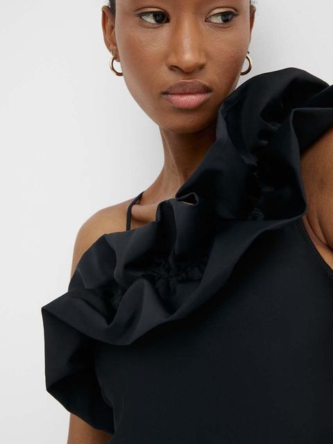 Answear.LAB jednoczęściowy strój kąpielowy kolor czarny lekko usztywniona miseczka