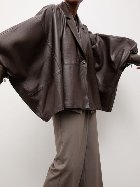 Answear.LAB kurtka oversize damska skórzana BALO - zdjęcie produktu nr 1