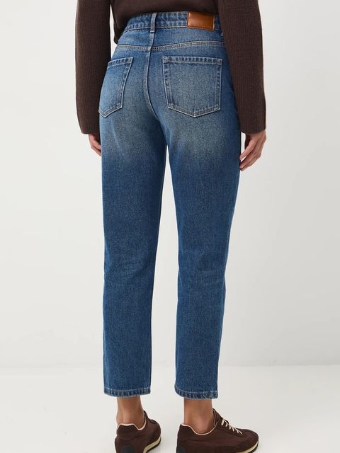 Medicine jeansy bawełniane damskie kolor niebieski