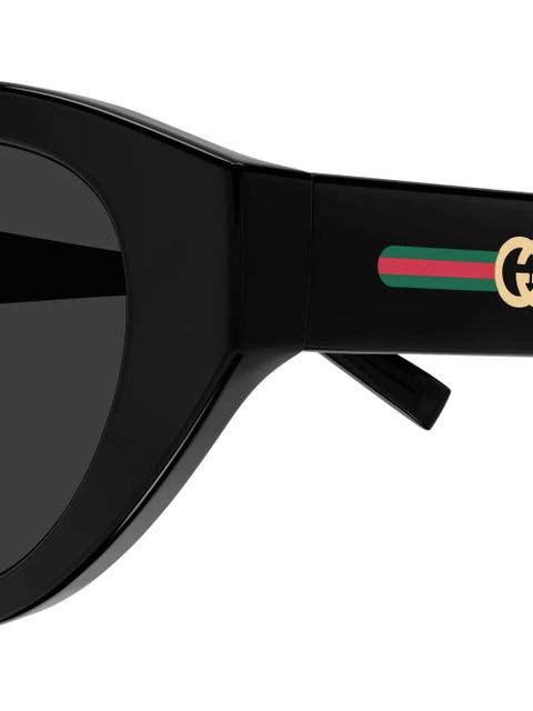 Gucci Eyewear cat-eye stripe sunglasses - Black