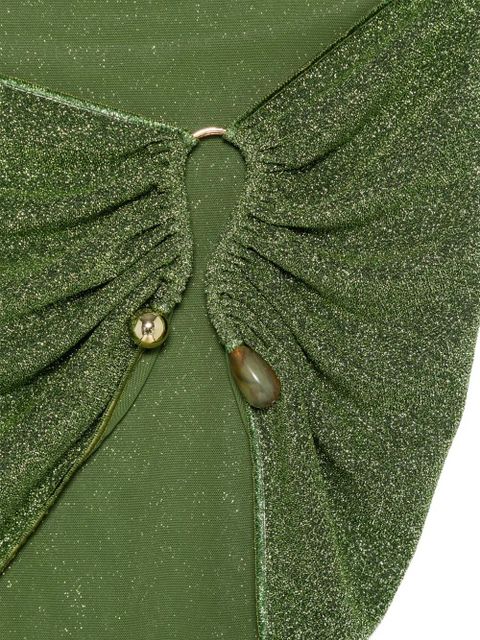 Oséree Lumière appliqué-detail mini skirt - Green