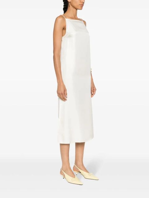 LouLou de Saison Sulum silk midi dres - Neutrals