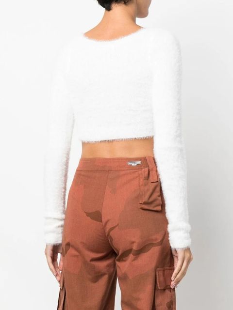 AMBUSH cropped long-sleeve jumper - White