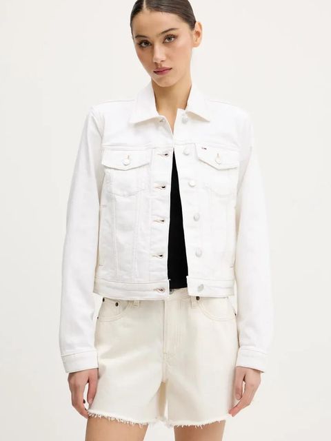 Tommy Jeans kurtka jeansowa kolor beżowy przejściowa DW0DW20121 - zdjęcie produktu nr 1