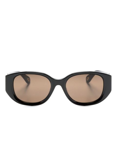 Chloé Eyewear logo-engraved round-frame sunglasses - Black - zdjęcie produktu nr 1