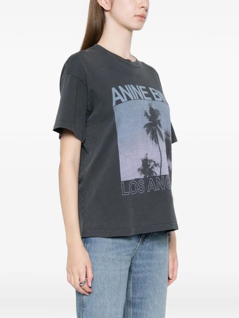 ANINE BING palm-print T-shirt - Grey