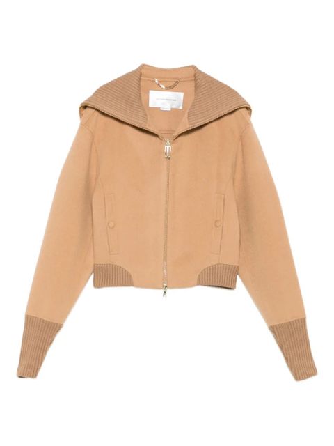 Victoria Beckham wool-blend cropped jacket - Brown - zdjęcie produktu nr 1