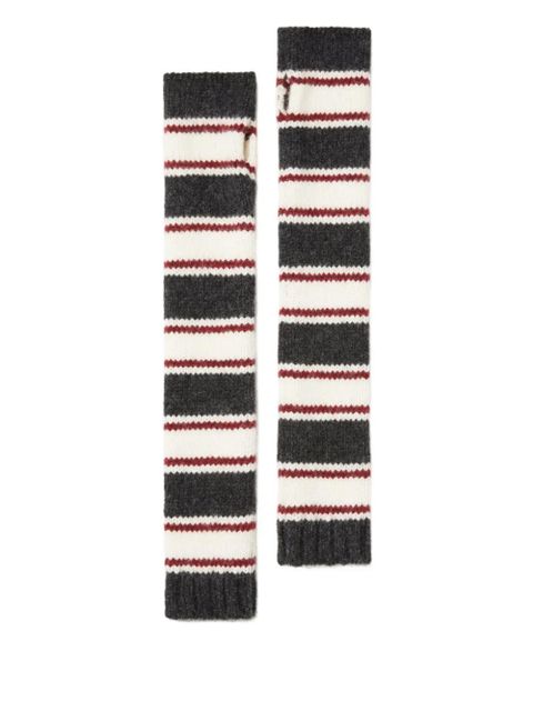 Alanui striped fingerless gloves - Grey - zdjęcie produktu nr 1