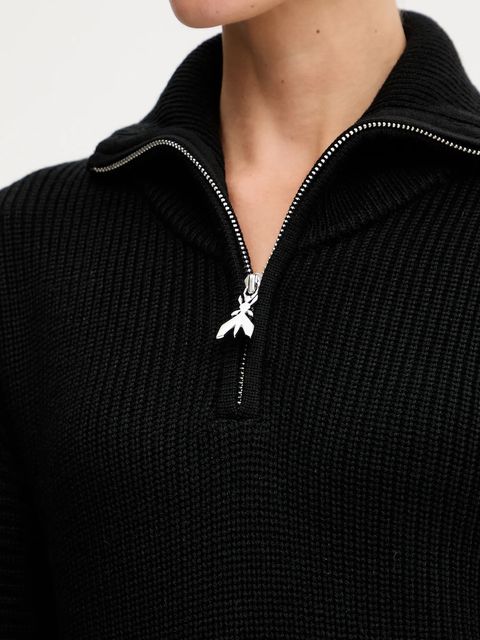 Patrizia Pepe sukienka z dodatkiem wełny kolor czarny mini prosta 2A2985 K9O3A