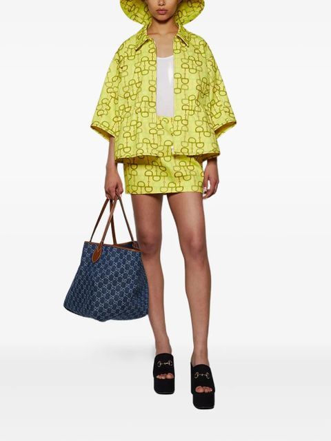 Gucci horsebit-print jacket - Green