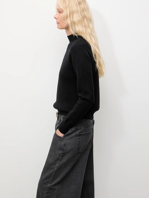 Answear.LAB sweter z kaszmirem damski kolor czarny z półgolfem - zdjęcie produktu nr 2