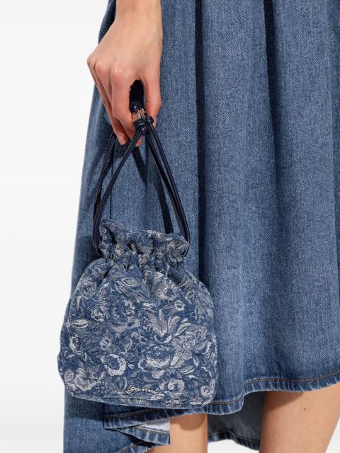 GANNI floral-pattern drawstring tote bag - Blue - zdjęcie produktu nr 2