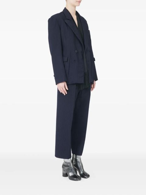 Maison Margiela striped-pattern double-breasted blazer - Blue