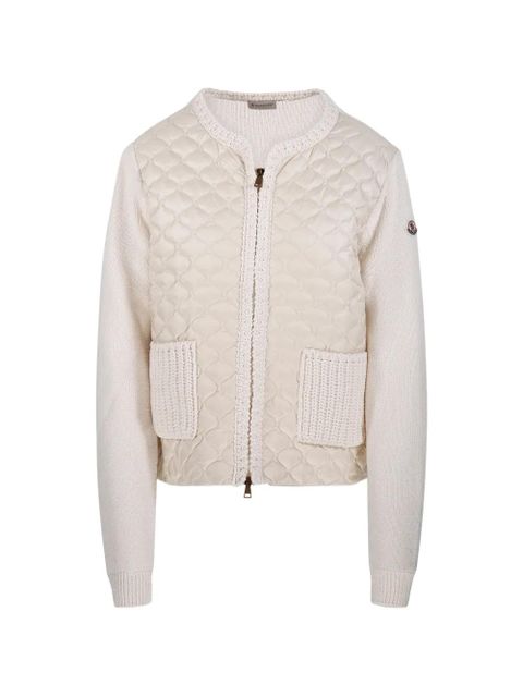 Moncler panelled quilted cardigan - Neutrals - zdjęcie produktu nr 1