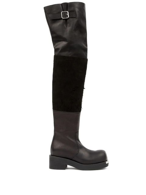 MM6 Maison Margiela panelled buckled leather boots - Black - zdjęcie produktu nr 1