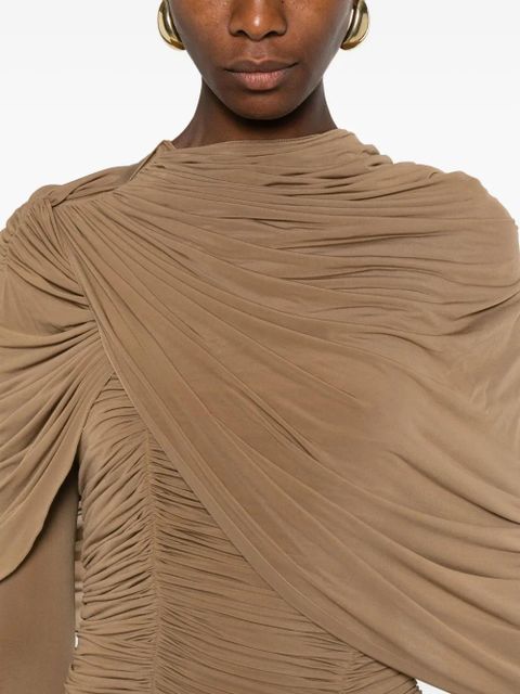 Magda Butrym draped midi dress - Brown