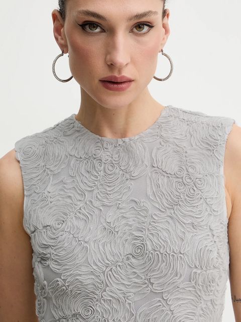 Rotate sukienka kolor szary maxi rozkloszowana 1152281210