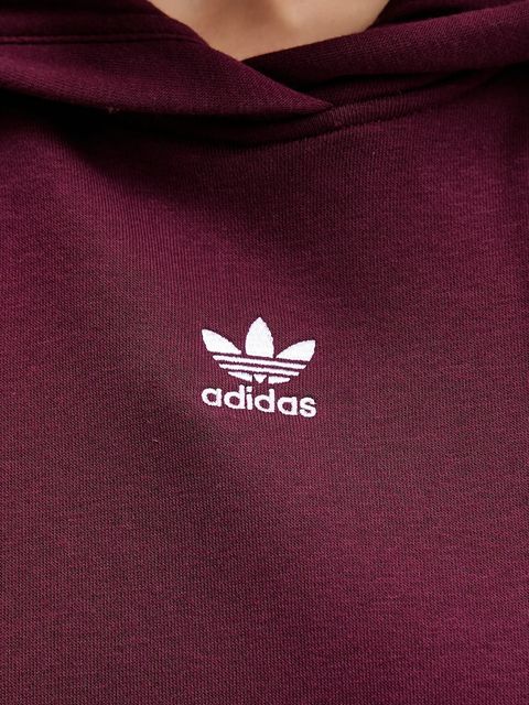 adidas Originals bluza Os Hoodie Fl damska kolor bordowy z kapturem gładka KW1900