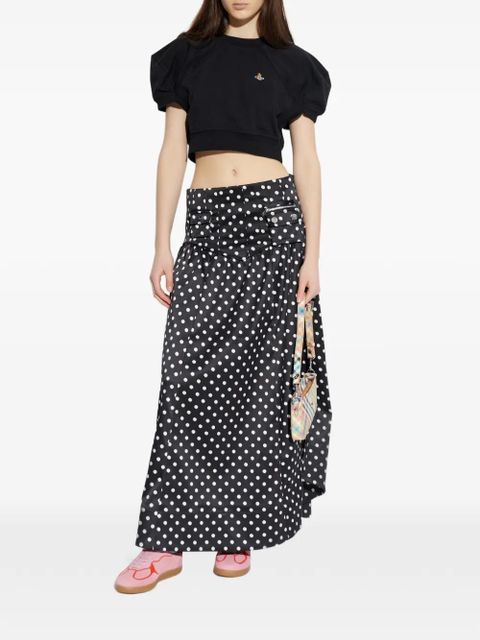 Vivienne Westwood puff-sleeve cropped top - Black
