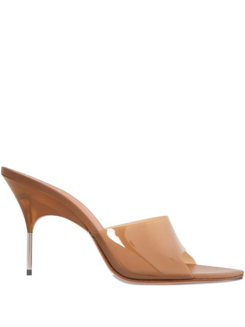 Amina Muaddi 95mm Bianca Glass pointed-toe sandals - Brown - zdjęcie produktu nr 1