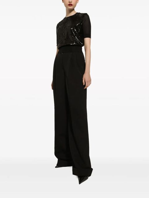 Dolce & Gabbana pleated wide-leg trousers - Black