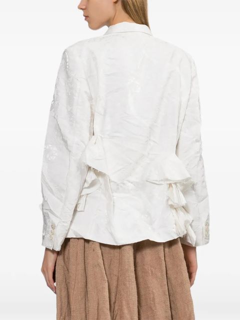 Comme Des Garçons ruffled blazer - White