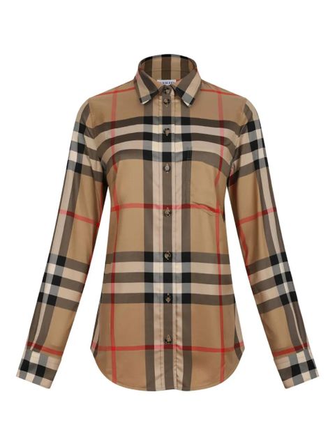 Burberry checked-pattern cotton shirt - Neutrals - zdjęcie produktu nr 1