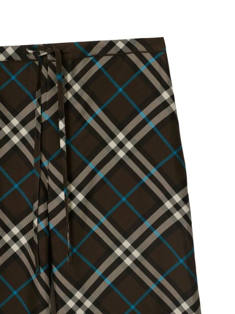 Burberry check-pattern silk trousers - Brown