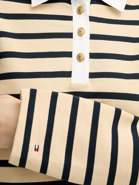 Tommy Hilfiger bluza bawełniana damska kolor beżowy wzorzysta WW0WW47457