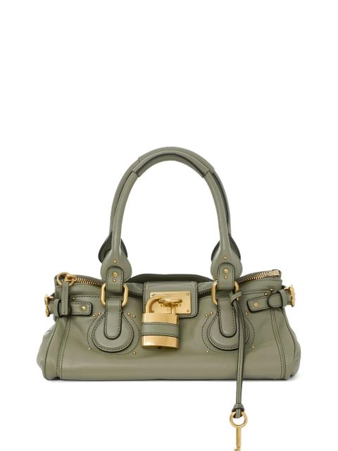 Chloé Paddington padlock leather tote bag - Green - zdjęcie produktu nr 1