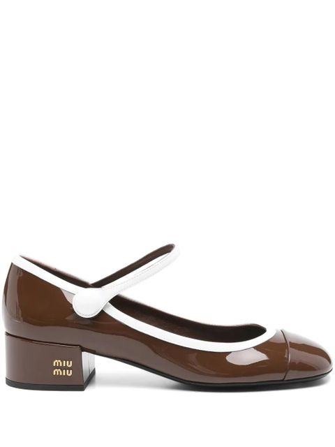 Miu Miu 35mm two-tone patent pumps - Brown - zdjęcie produktu nr 1