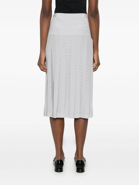 Alessandra Rich polka-dot pleated midi skirt - Grey