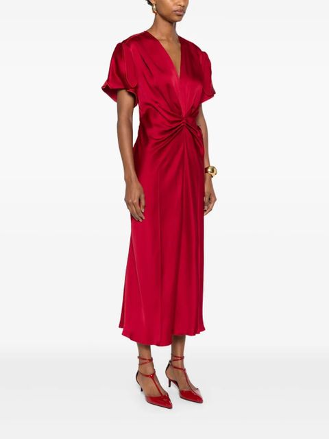 Victoria Beckham gathered-detail midi dress